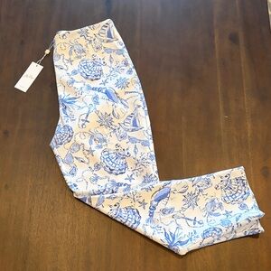 Lilly Pulitzer Nancee Crop Pant - Blue and White
